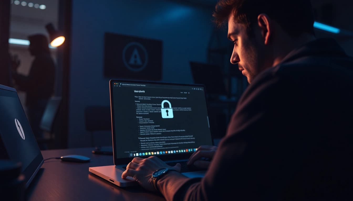 The hidden wiki interface displayed on a laptop screen in a secure workspace, symbolizing dark web access.