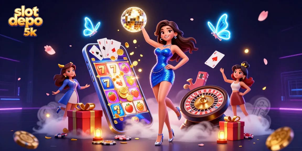Spin to win at slot depo 5k with vibrant slot games showcasing colorful reels and dynamic casino elements.