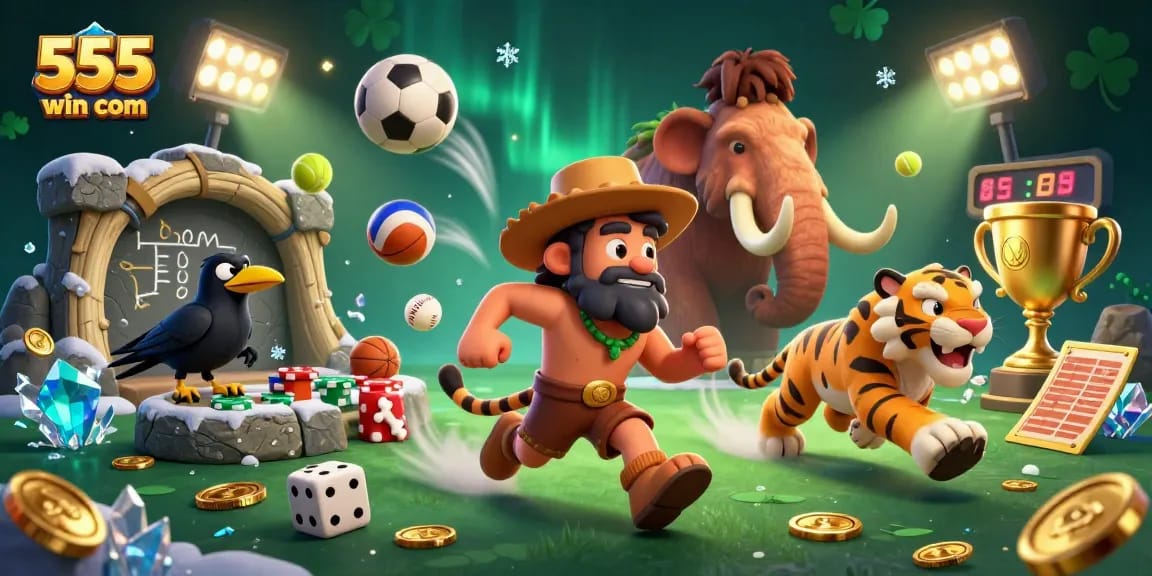 Win big at 555win com with an exciting prehistoric casino experience featuring cavemen.