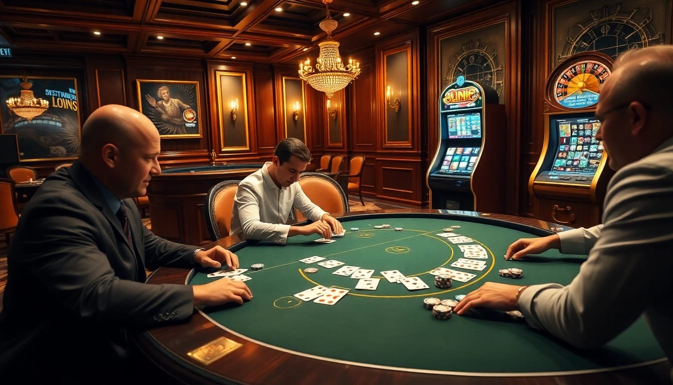 Experience the thrill of high-stakes poker and luxury at https://u888f.design/, featuring a glamorous casino backdrop.