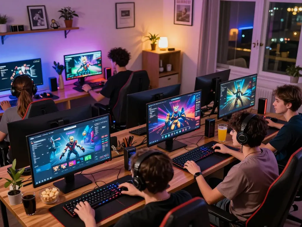 Rasakan keseruan BIOSKOP69 dengan teman-teman selama malam bermain game online yang meriah.