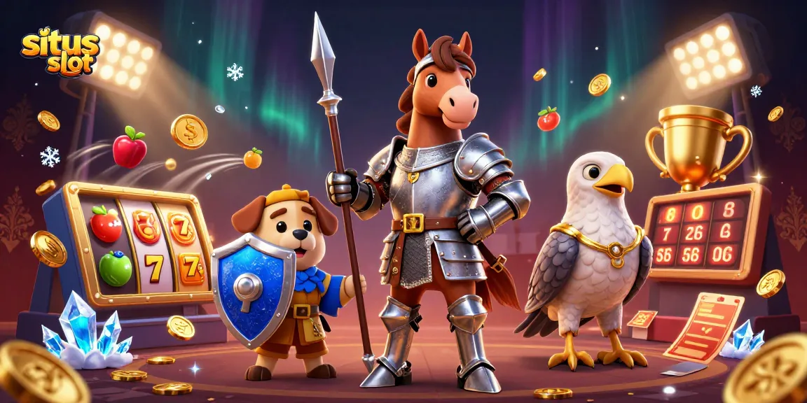 Experience excitement with situs slot reels and a vibrant medieval-themed casino scene.