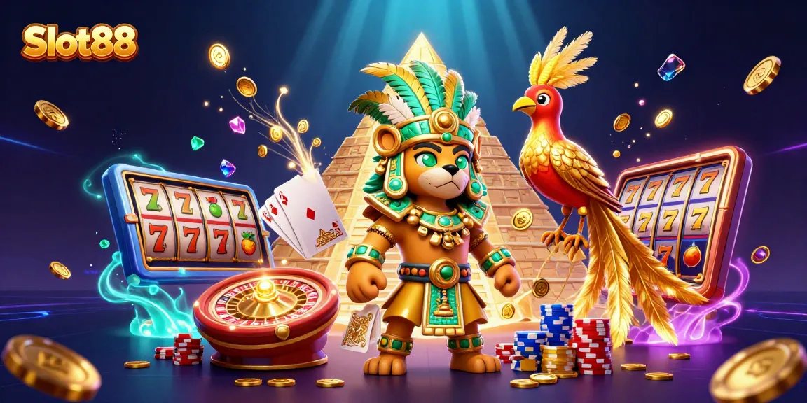 Experience the thrill of Slot88 with cascading coins, vibrant characters, and exciting game elements.
