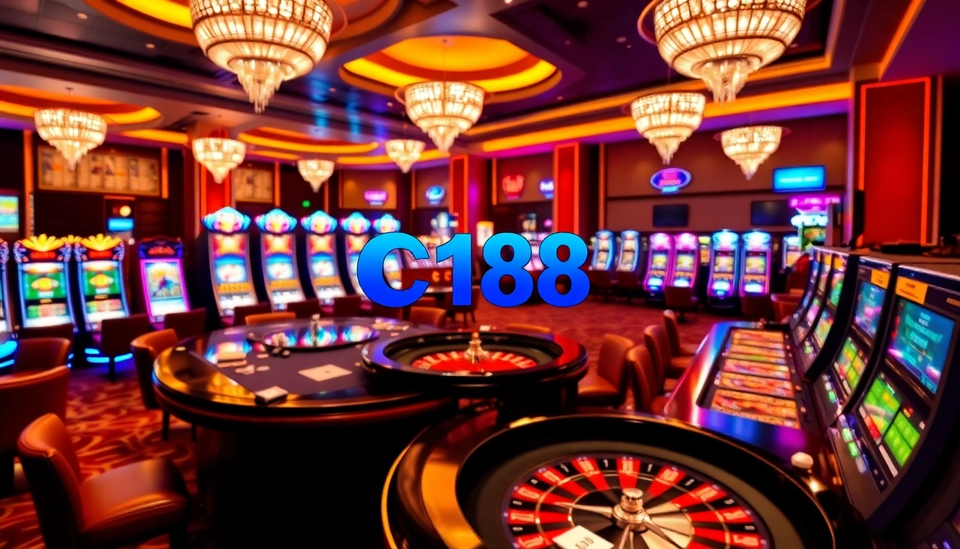 Experience the thrill of gaming at C168 with vibrant tables and exciting slot machines.