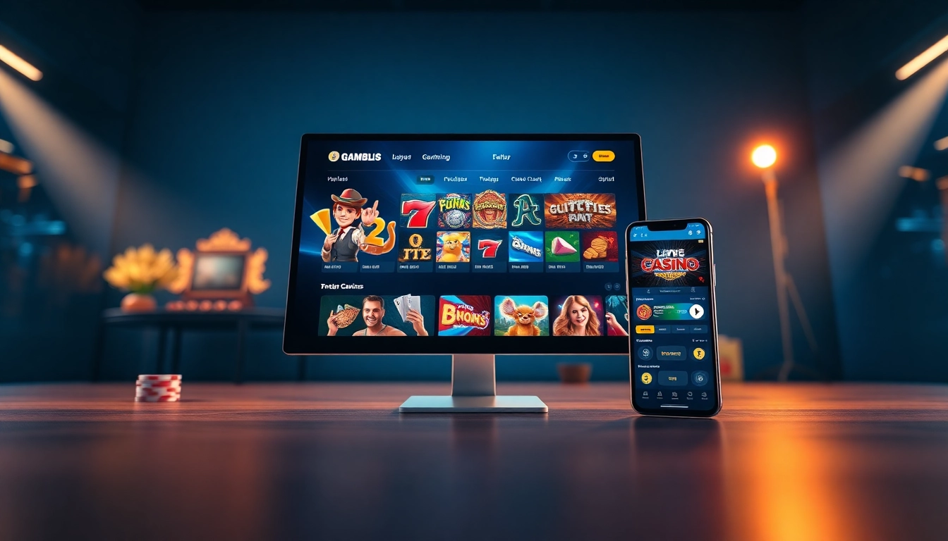 Experience thrill at 8s with vibrant online gambling interface showcasing games and jackpots.