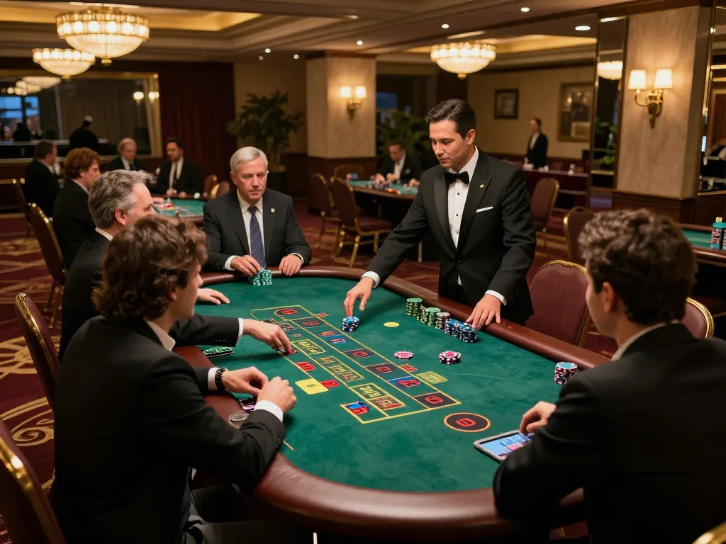 Players strategizing at a blackjack table at win678 com, showcasing dynamic gameplay