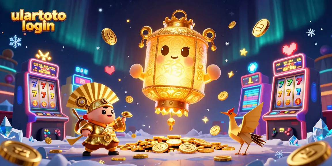 Gambarlah ulartoto login dan lampion emas raksasa di kasino pasar malam.