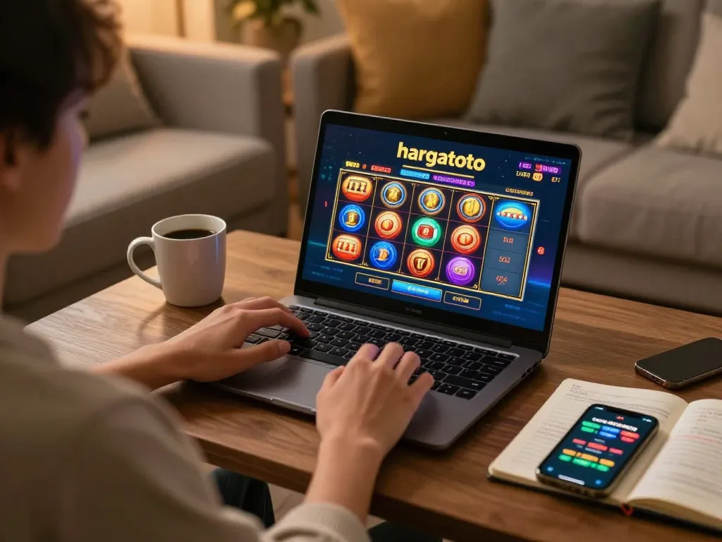 Permainan yang menarik pada slot hargatoto ditunjukkan saat sesi permainan di rumah yang nyaman.