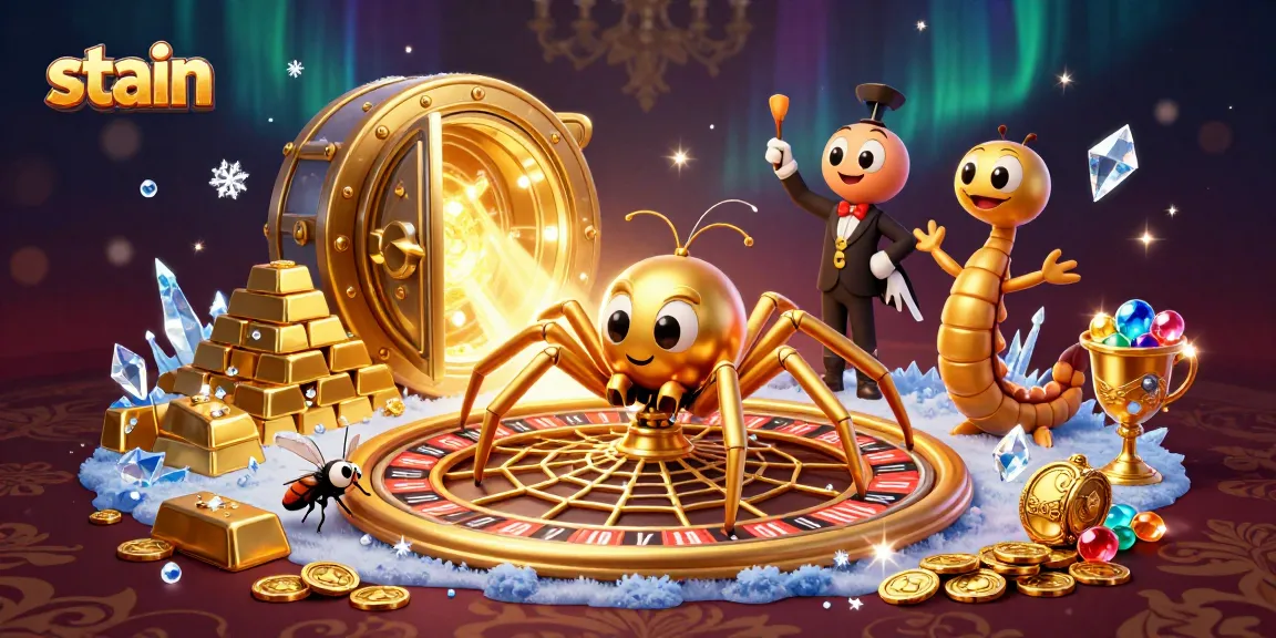 Stain the roulette wheel as a fly nervously bets in a vibrant casino illustration