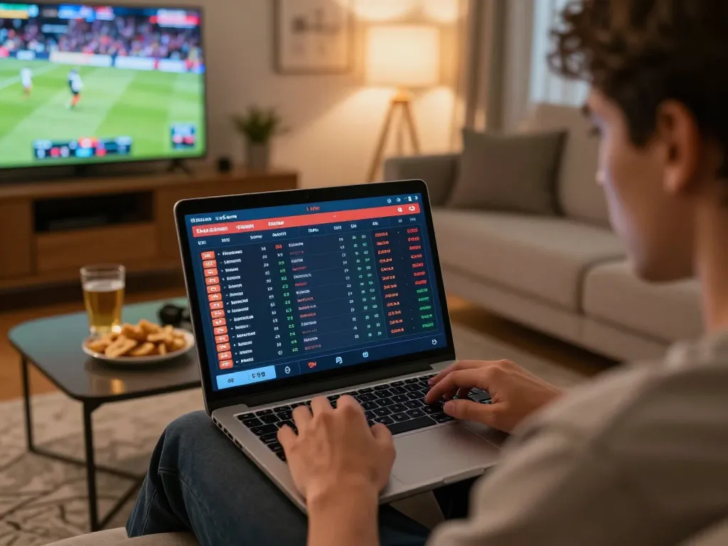 fo88 user placing bets on online sports events from home with focused engagement