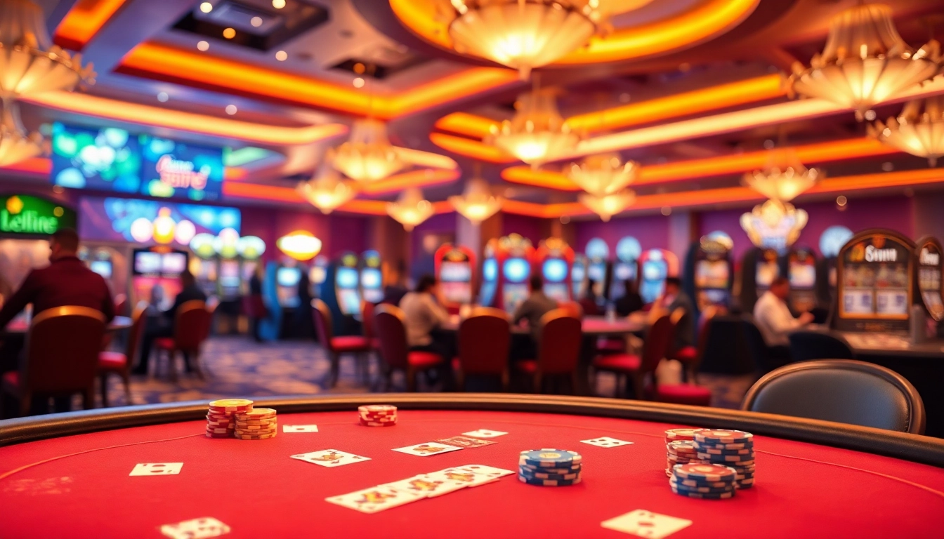 Engaging scene of vibrant casino gaming highlighting y3娛樂 excitement and luxury.