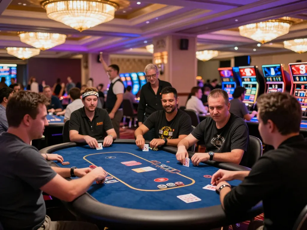 Players enjoying exhilarating poker games at xx88 com casino with vibrant atmosphere