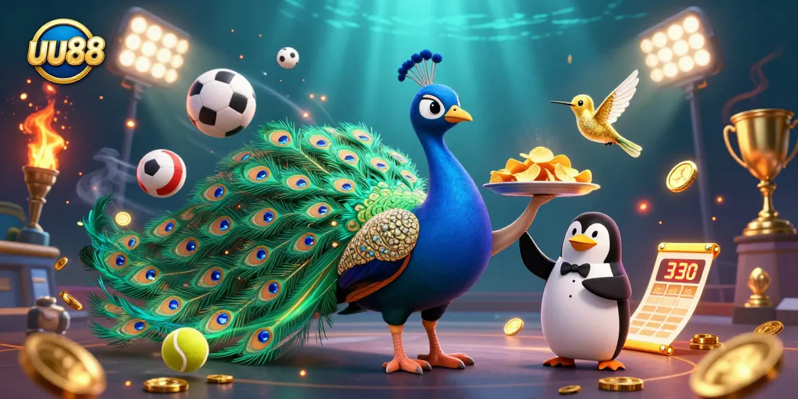 Experience thrilling sports betting with uu88 featuring vibrant casino elements and animated characters.