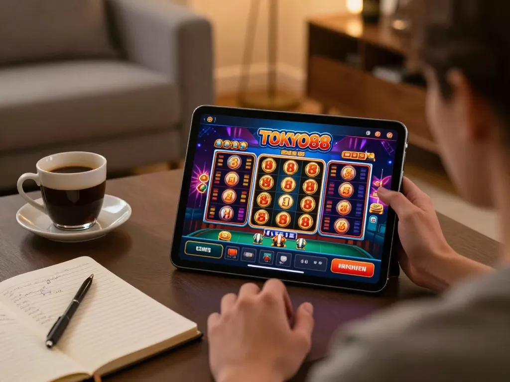 Rasakan permainan slot Tokyo88 di mobile, layar yang cerah, dan suasana bermain yang nyaman.