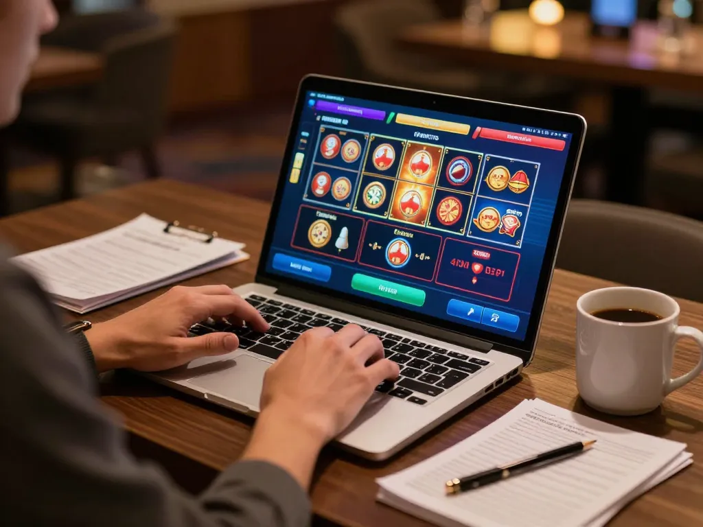 Engaging gameplay at Luckywin online casino with vibrant interface on laptop