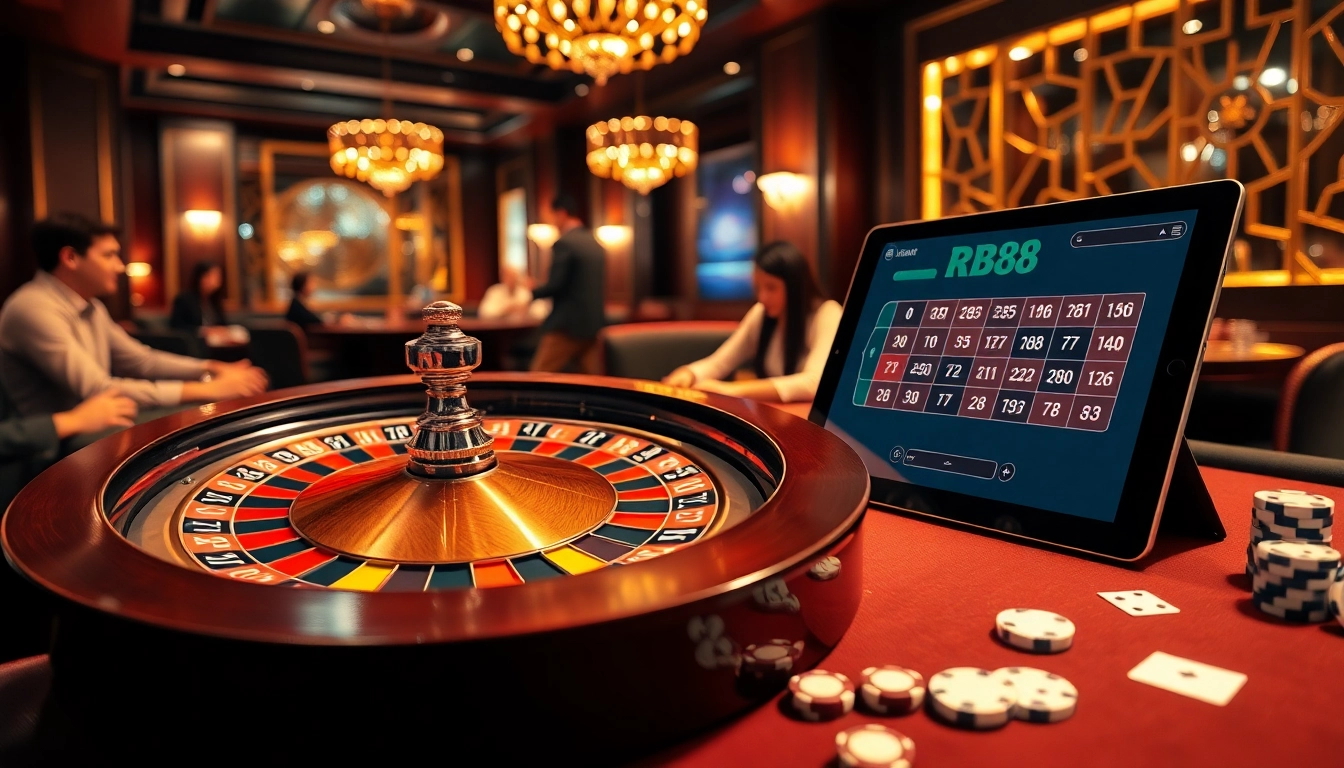 Betting excitement at a roulette table, showcasing RR88's luxury gaming experience.
