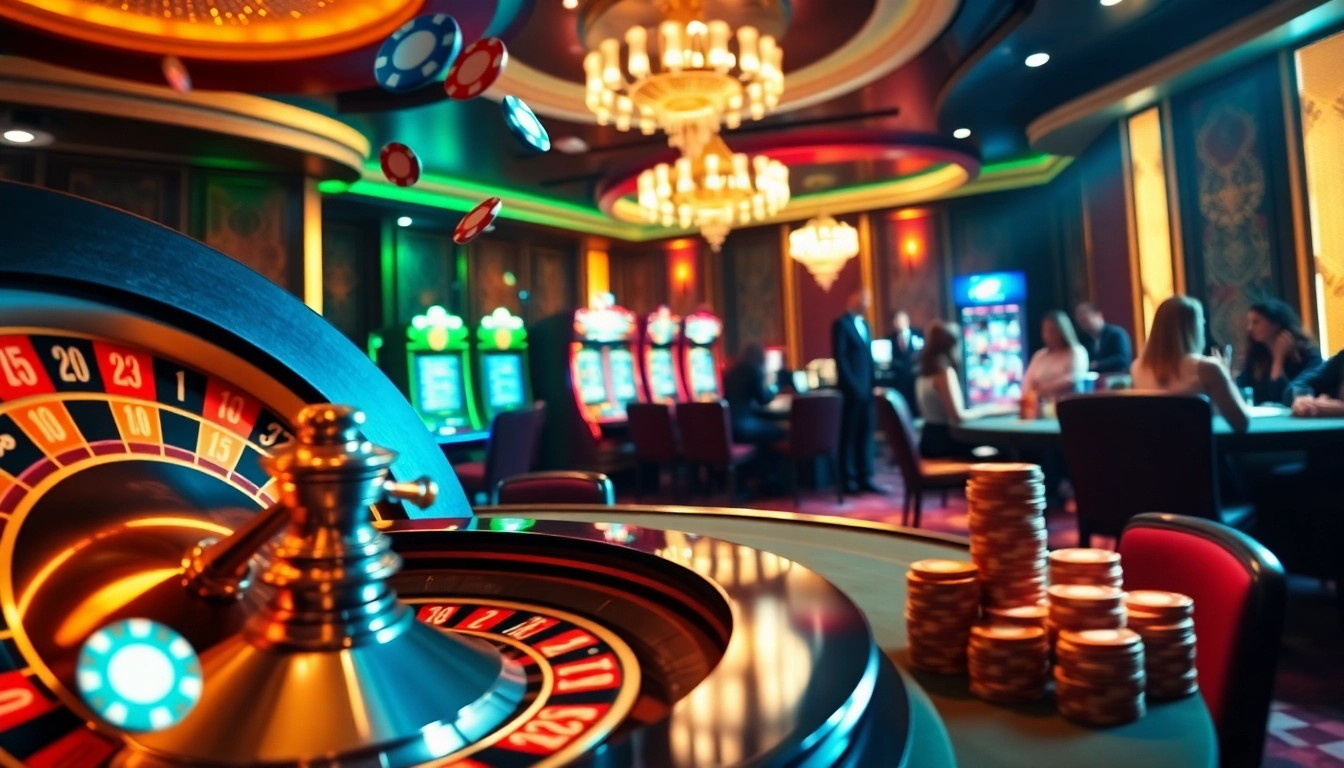 Experience high-stakes action at the shbet casino with luxurious tables and vibrant slot machines.