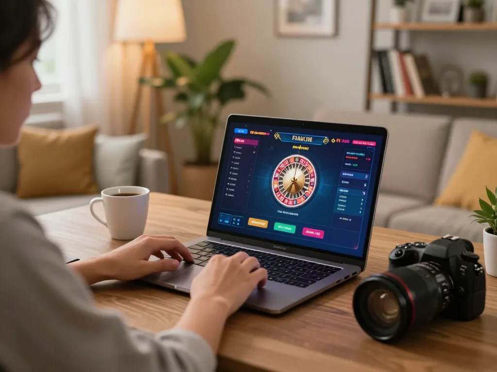 Player engaging in an online roulette game on TR88 while enjoying a cozy home setting