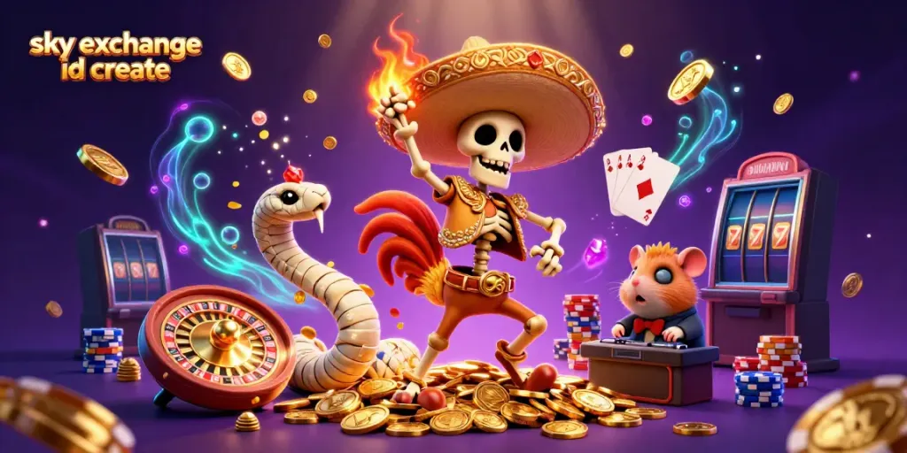 Engage in the thrill of betting with the dynamic sky exchange id create featuring colorful characters and vivid casino elements.