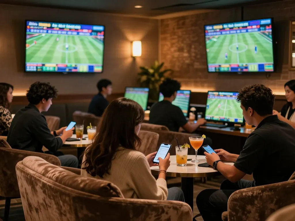 ho88 users experience dynamic sports betting excitement in a vibrant lounge setting