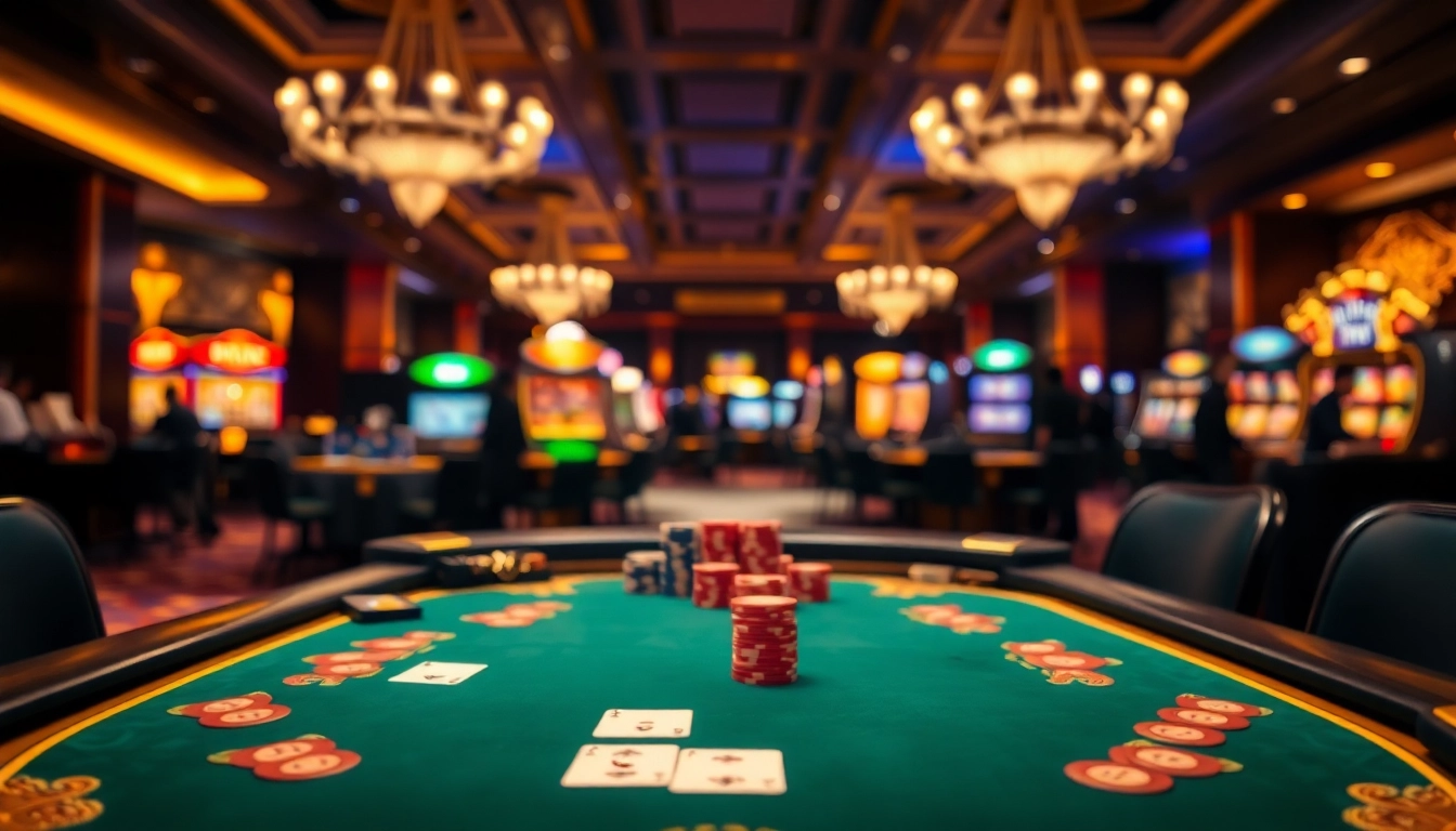 Engage with the casino ambiance of AT99 featuring a vibrant poker table and chips.