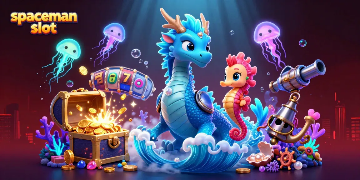 Experience thrilling wins with the spaceman slot featuring vibrant casino elements in a dynamic 3D scene.