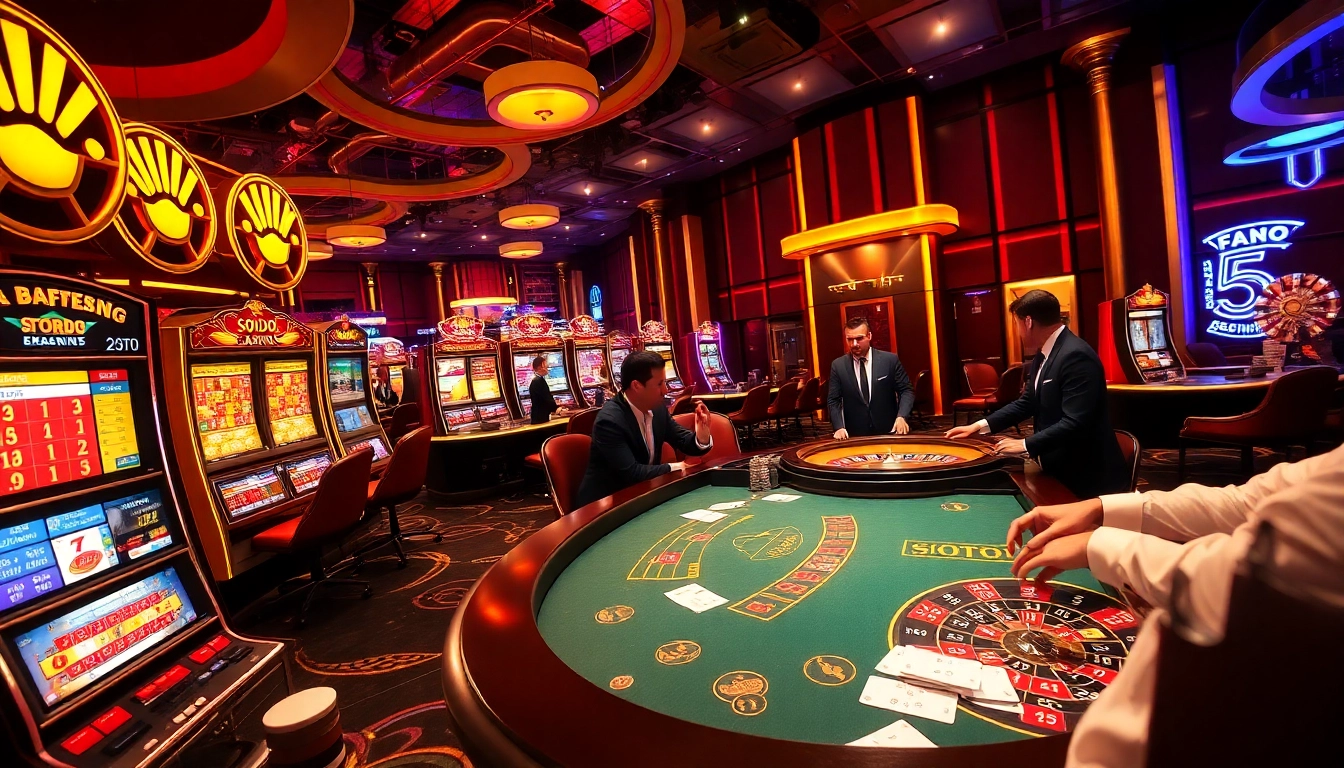 Enjoy thrilling card games at SODO Casino's lively poker table with luxury surroundings.