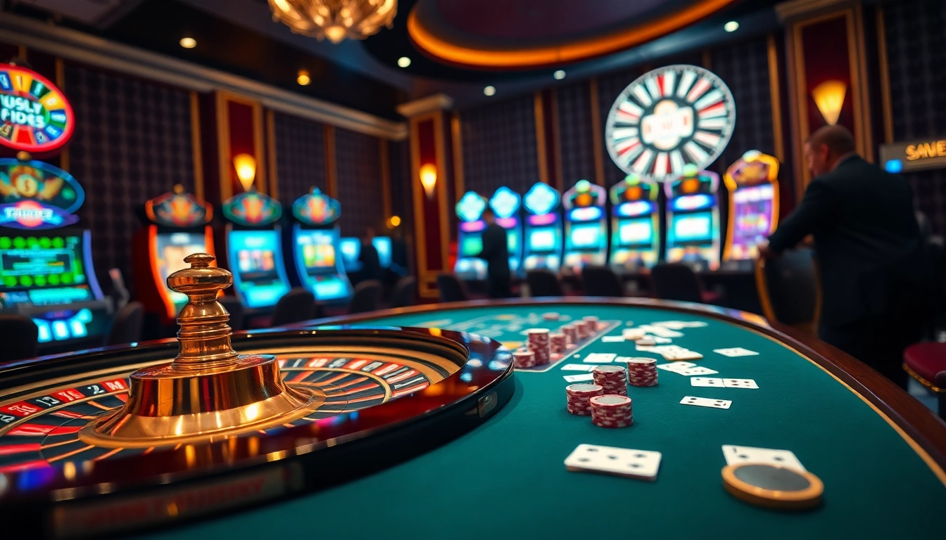 Engaging players at Super59 daftar showcase a vibrant casino atmosphere with poker and slot games.