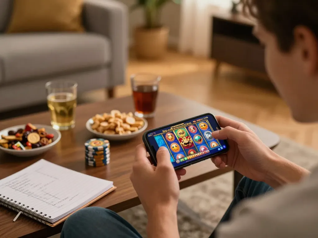 Playing exciting games on wild sultan fr mobile app in a cozy home setting.