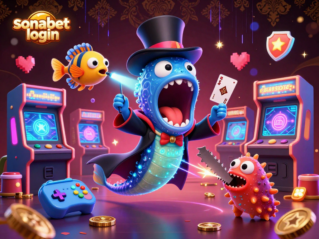 Experience the thrill of gaming with sonabet login in a vibrant casino-themed 3D illustration.