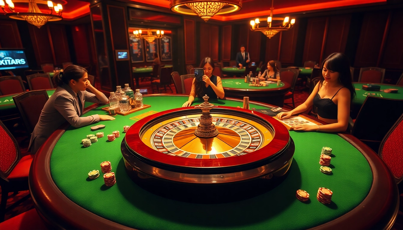 Players engaging at K88 casino table with vibrant chips and exciting live dealer action.