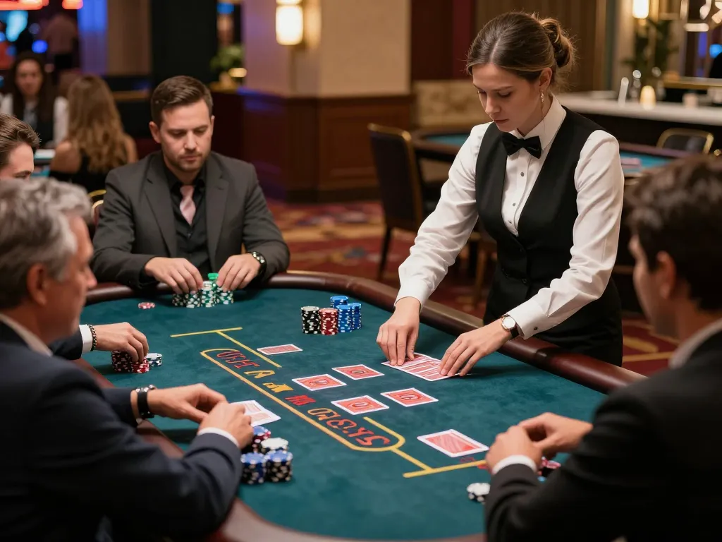 Players enjoying engaging blackjack at a nhà cái uy tín casino with atmosphere of excitement and strategy