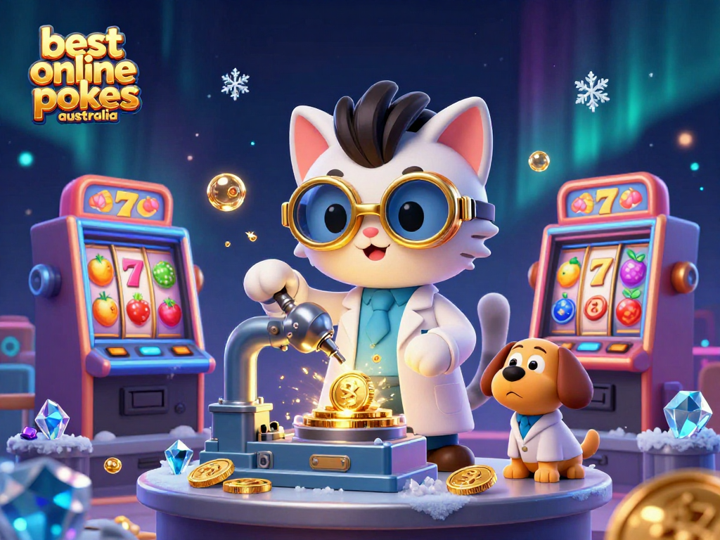 Spin to win the best online pokies Australia has to offer in this vibrant 3D casino scene.