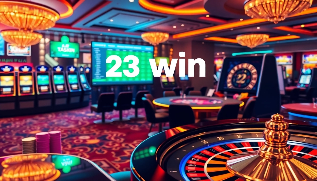 Experience thrilling online gambling at 23win with vibrant casino visuals full of excitement.