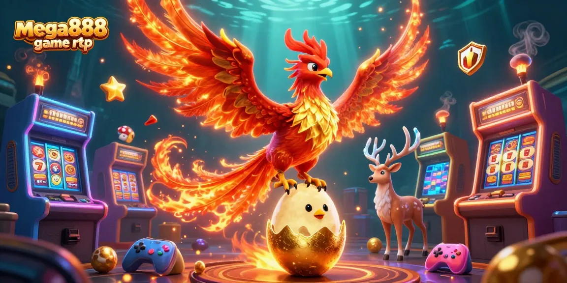 Berinteraksi dengan RTP permainan mega888 melalui ilustrasi 3D yang ceria yang mempamerkan watak-watak yang hidup dan elemen kasino.