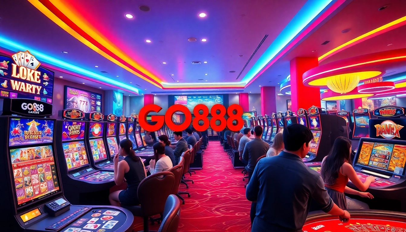 GO88 gaming platform showcasing exciting game variety in a vibrant atmosphere.