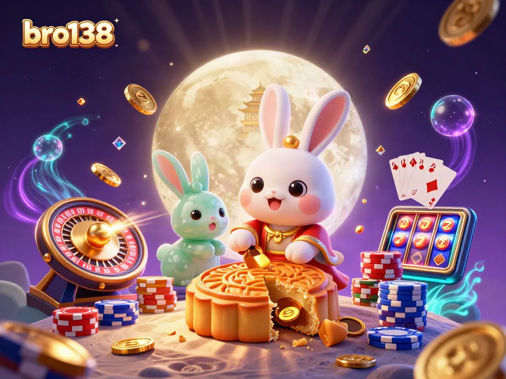 Experience exciting casino gaming at bro138, where whimsical characters enjoy thrilling games surrounded by golden rewards.