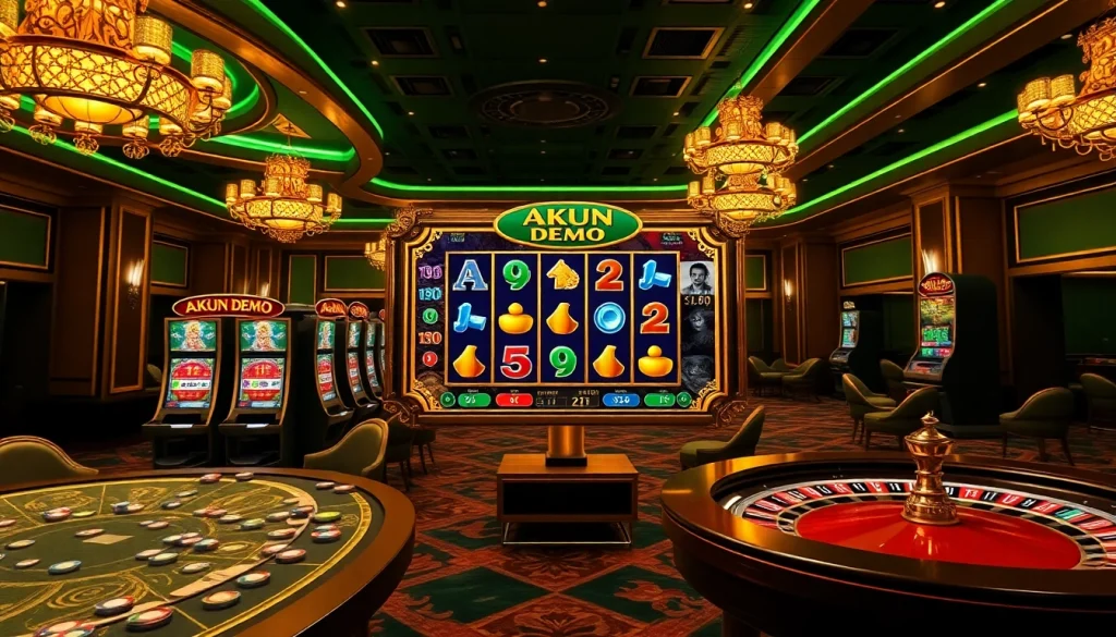Engaging Akun Demo gameplay at a vibrant casino table with rich graphics and classic gambling elements.