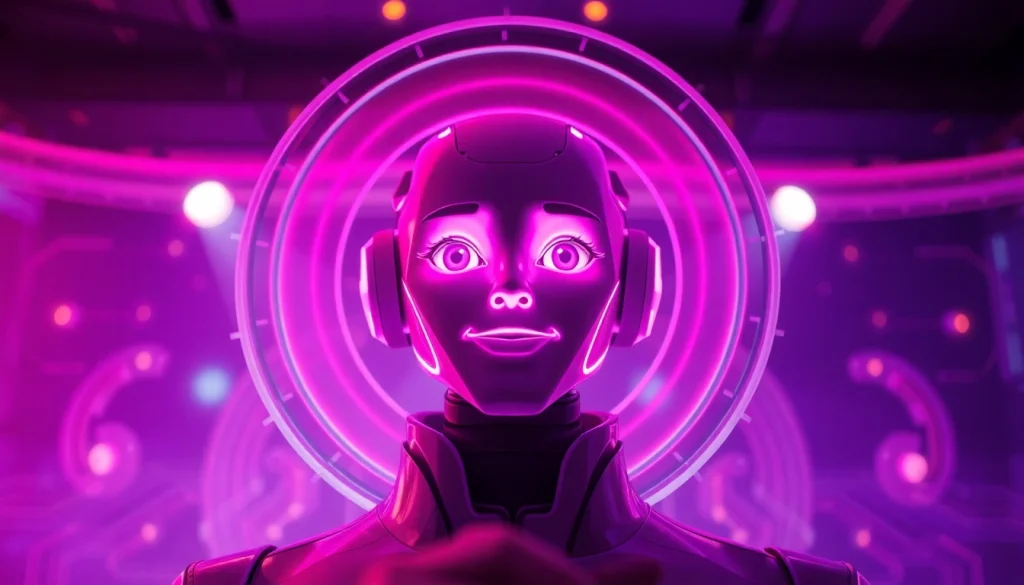 Engaging AI chat porn experience with a modern interface and inviting AI character.