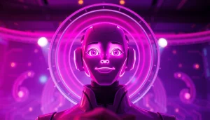 Engaging AI chat porn experience with a modern interface and inviting AI character.