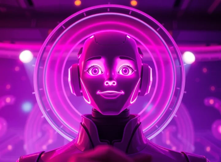 Engaging AI chat porn experience with a modern interface and inviting AI character.