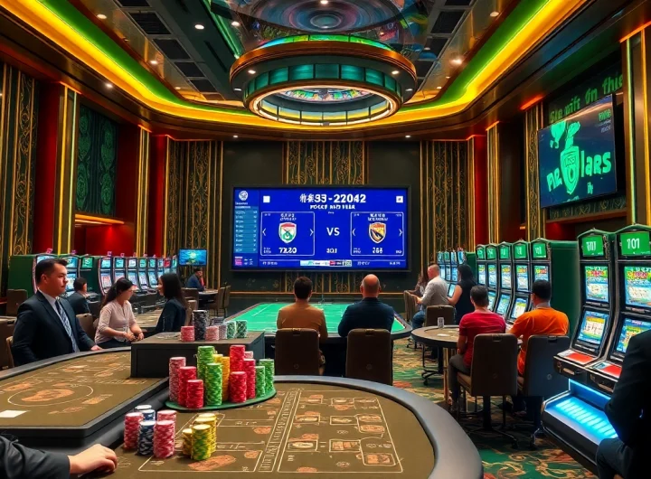 Engaging in แทงบอล with real-time betting on live soccer matches at a vibrant casino.