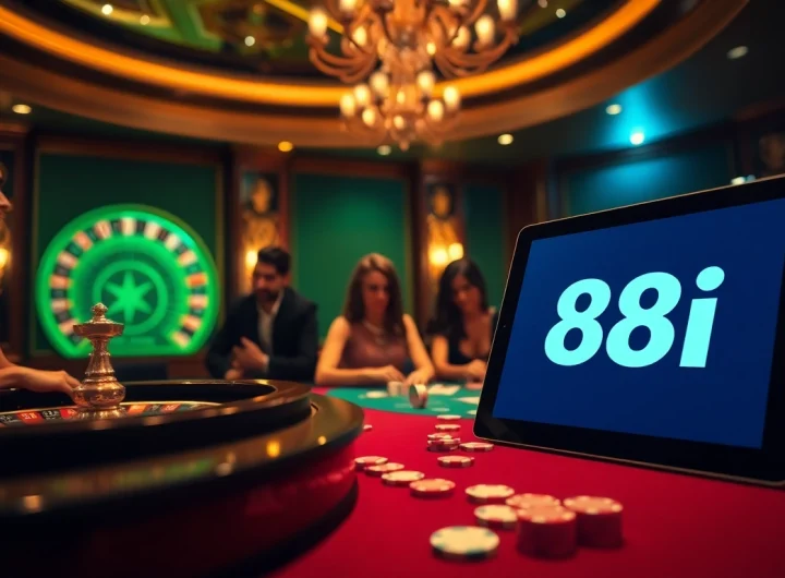 Experience the thrill of 88i casino games with players engaging at luxurious tables.