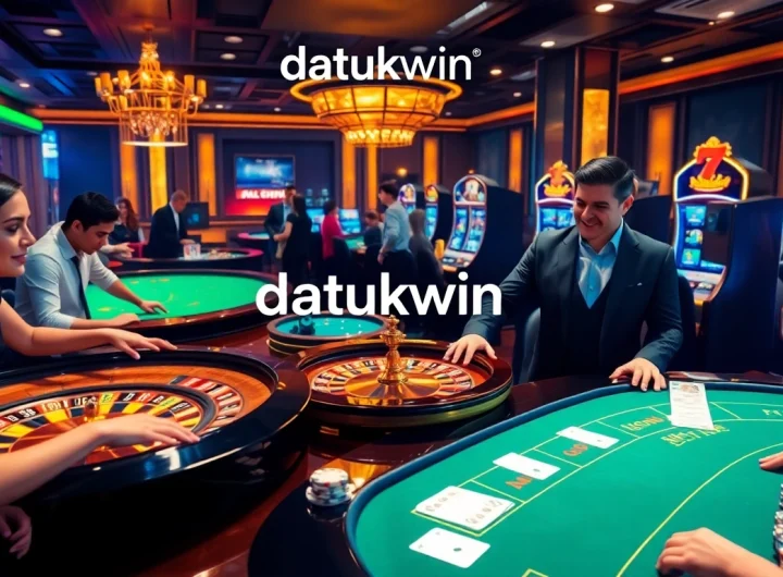 Rasakan aksi mendebarkan Datukwin dalam atmosfer kasino mewah dengan mesin slot dan meja poker.