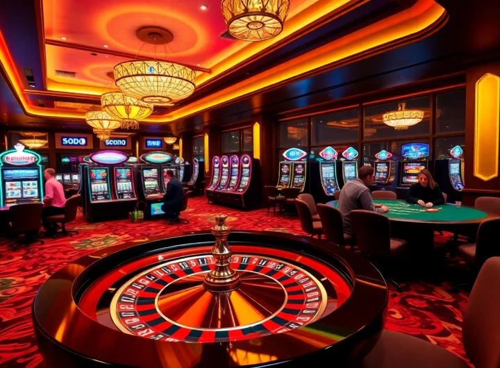 SODO CASINO casino enthusiasts placed bets while enjoying vibrant gaming tables and slot machines