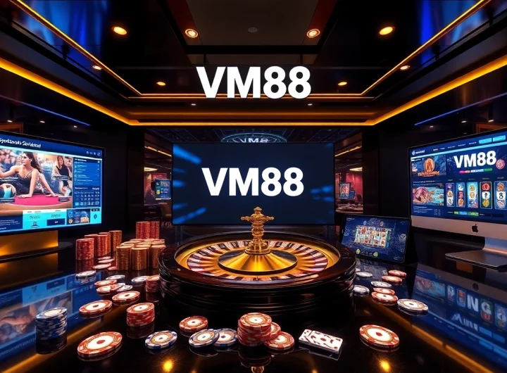 Strategically placing bets on VM88’s live casino interface showing vibrant poker chips and dynamic odds