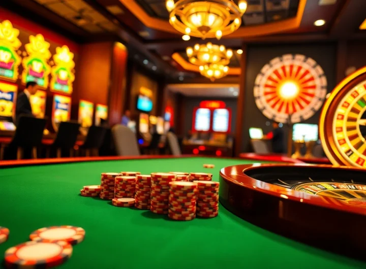 Experience the thrill of gaming at https://thabet1.net/ with poker chips and a vibrant roulette wheel.