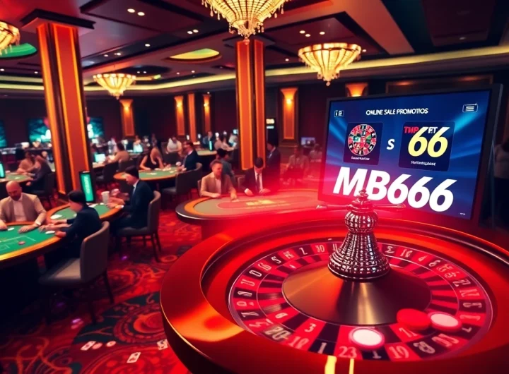 Experience thrilling gameplay at MB66, featuring elegant casino tables and vibrant roulette action.