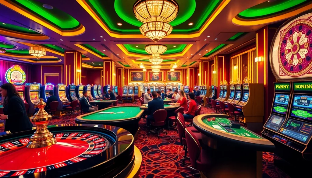 Engage in thrilling casino gameplay with Link NK88 at luxury gaming tables and vibrant slot machines.