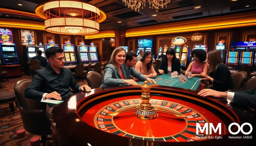 MM OO players strategize at a luxurious casino table, enjoying thrilling moments and winning opportunities.